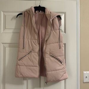 Light pink hooded vest